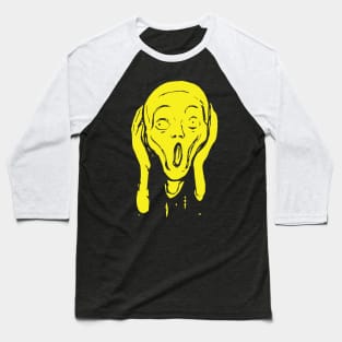 The Scream Edvard Munch The Scream Hearers Head Minimal Yellow Baseball T-Shirt